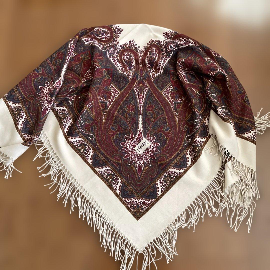 Yves Saint Laurent ペイズリー ストール 145㎝