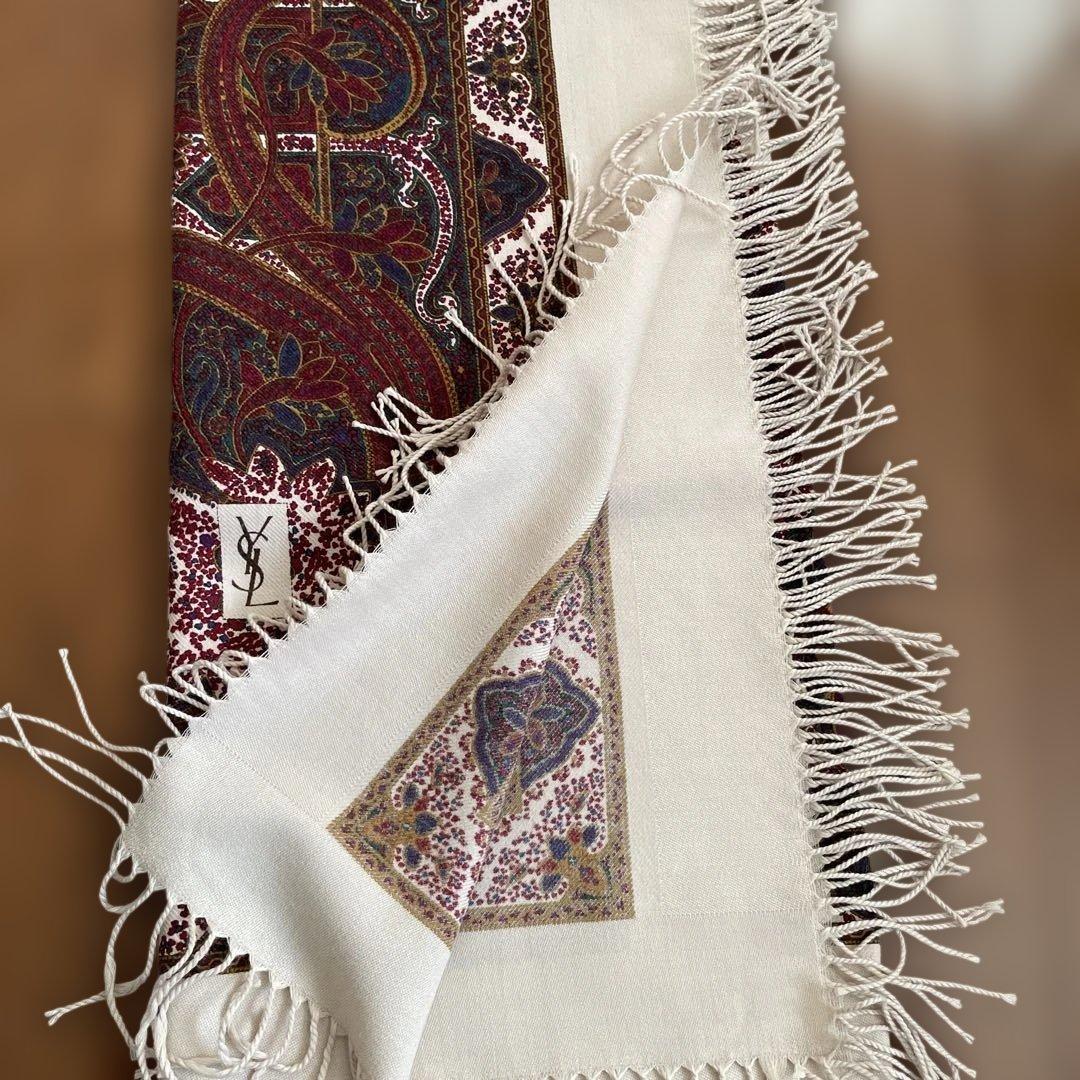 Yves Saint Laurent ペイズリー ストール 145㎝