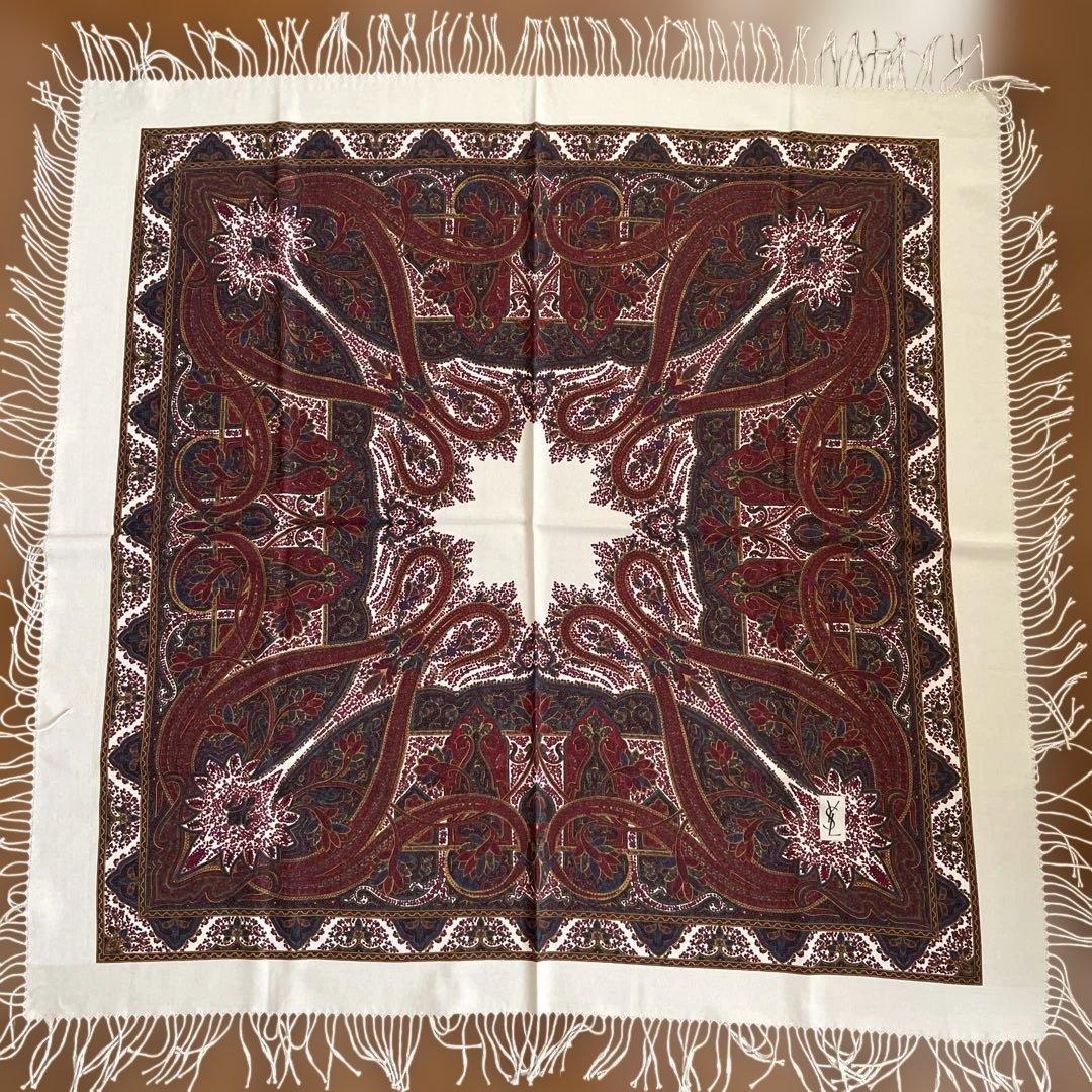 Yves Saint Laurent ペイズリー ストール 145㎝