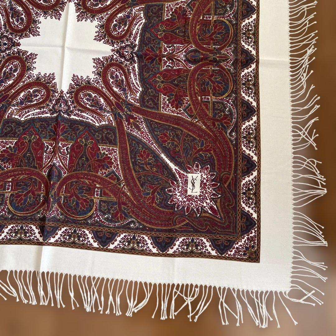 Yves Saint Laurent ペイズリー ストール 145㎝