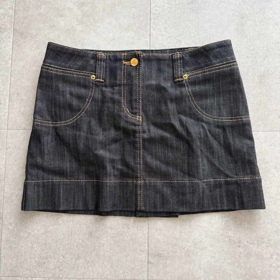 ヴィヴィアンウエストウッドレッドレーベル　ミニスカート　デニム　オーブ　金ボタン