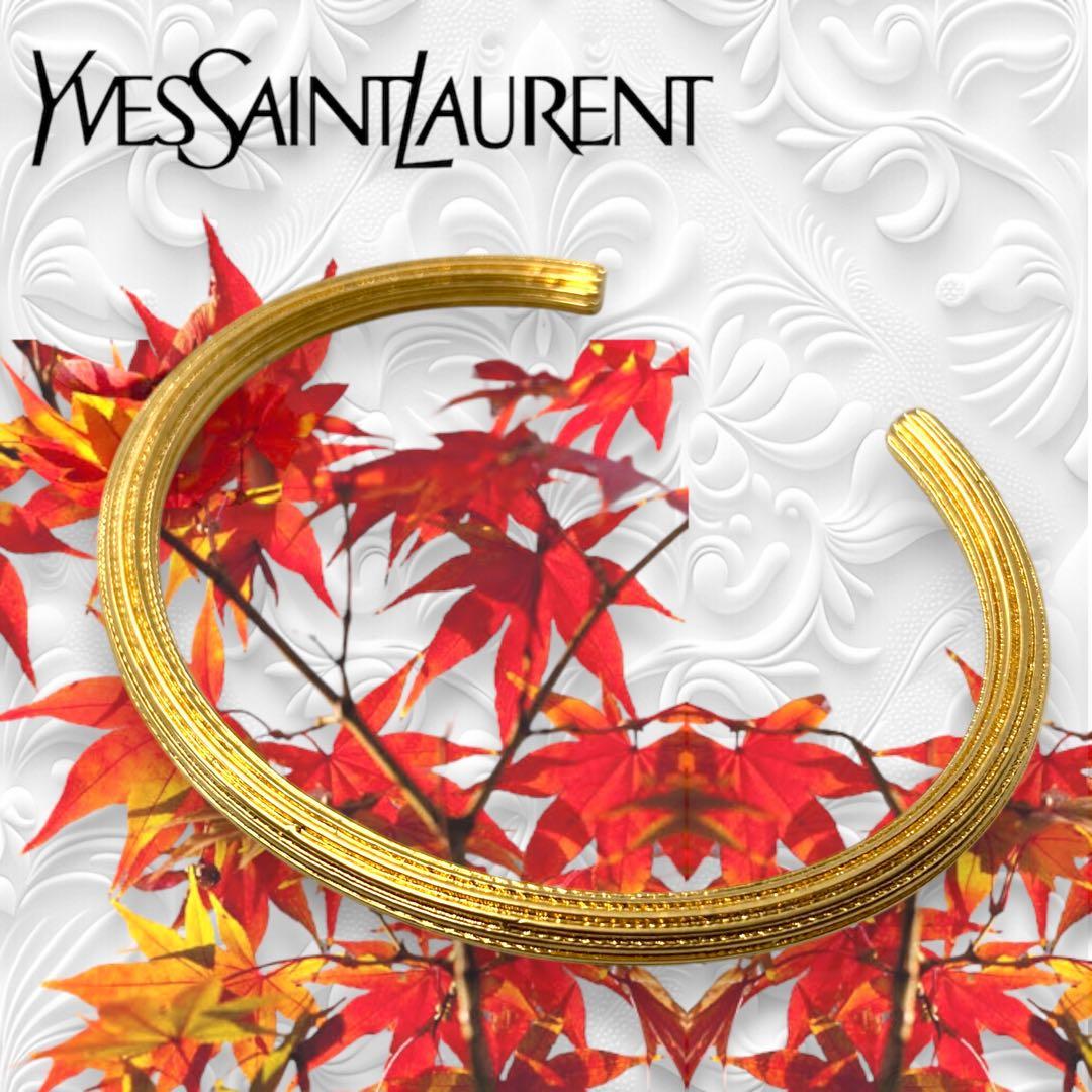 Ⴤ1103ꕤ極美品 YSL サンローラン バングル ゴールド Mサイズ