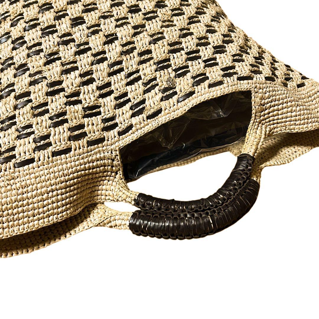 ヘレンカミンスキー　カゴバッグ　ラフィア　ハンドバッグ　ベージュ　A4 編み込み