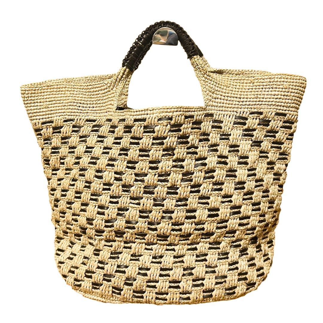 ヘレンカミンスキー　カゴバッグ　ラフィア　ハンドバッグ　ベージュ　A4 編み込み