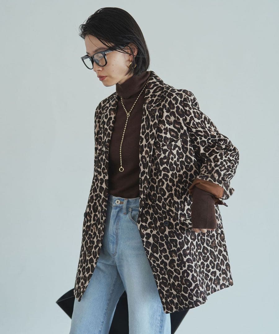 Loungedress レオパードジャケット ヒョウ柄 ブラウン