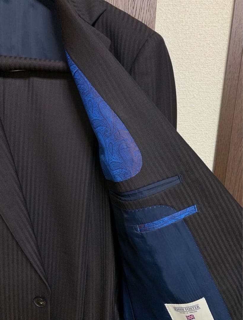 専用BB4新品未使用！英国服地ウール100%！上質なダークブラウンスーツ！極小訳