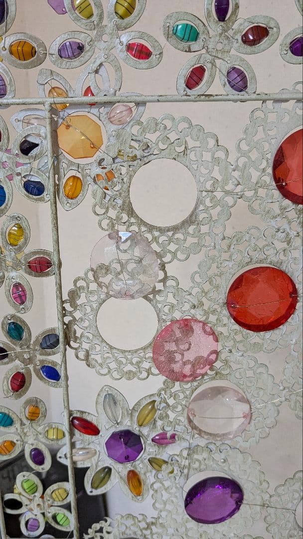 【傷あり】カラフル花柄パーテーション