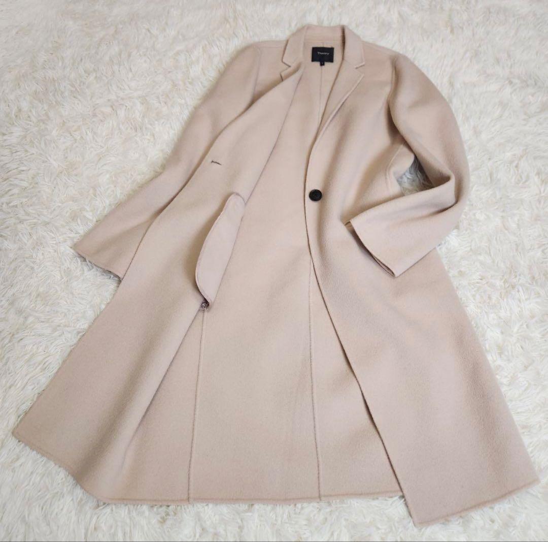 【現行タグ】Theory セオリー カシミア混 チェスターコート ピンクベージュ
