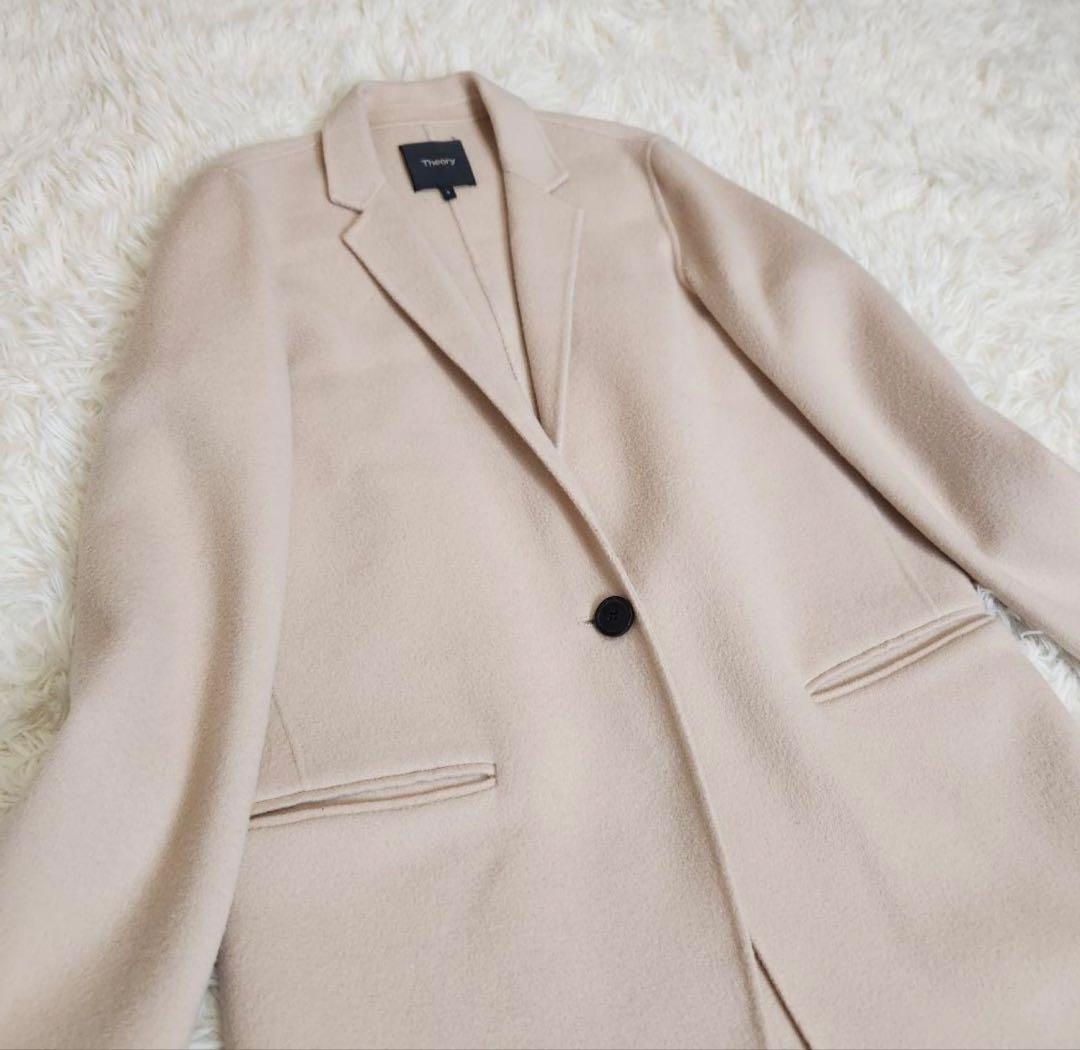 【現行タグ】Theory セオリー カシミア混 チェスターコート ピンクベージュ