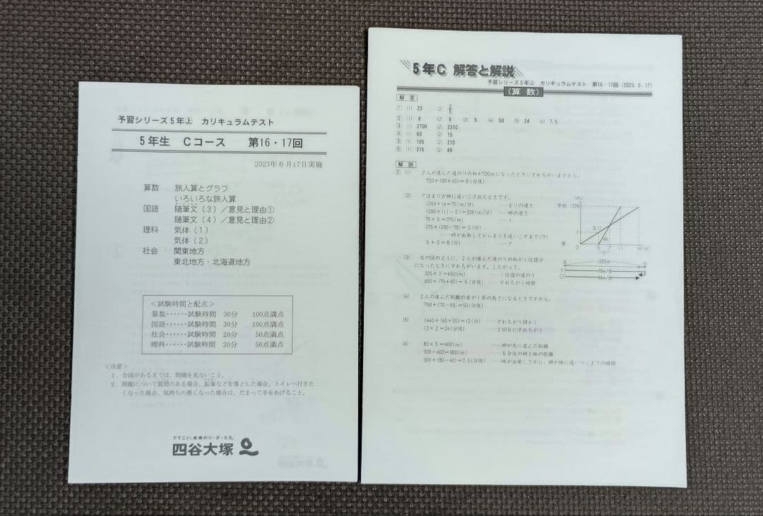 小5 カリキュラムテスト 早稲田アカデミー 2023年