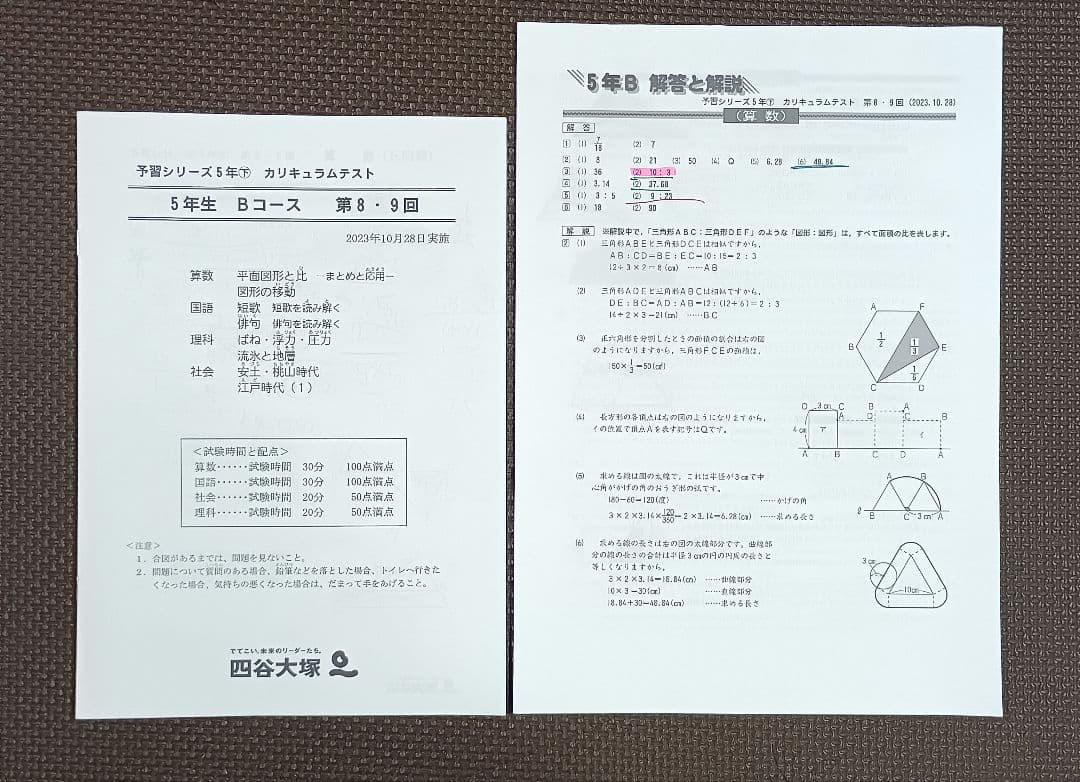 小5 カリキュラムテスト 早稲田アカデミー 2023年