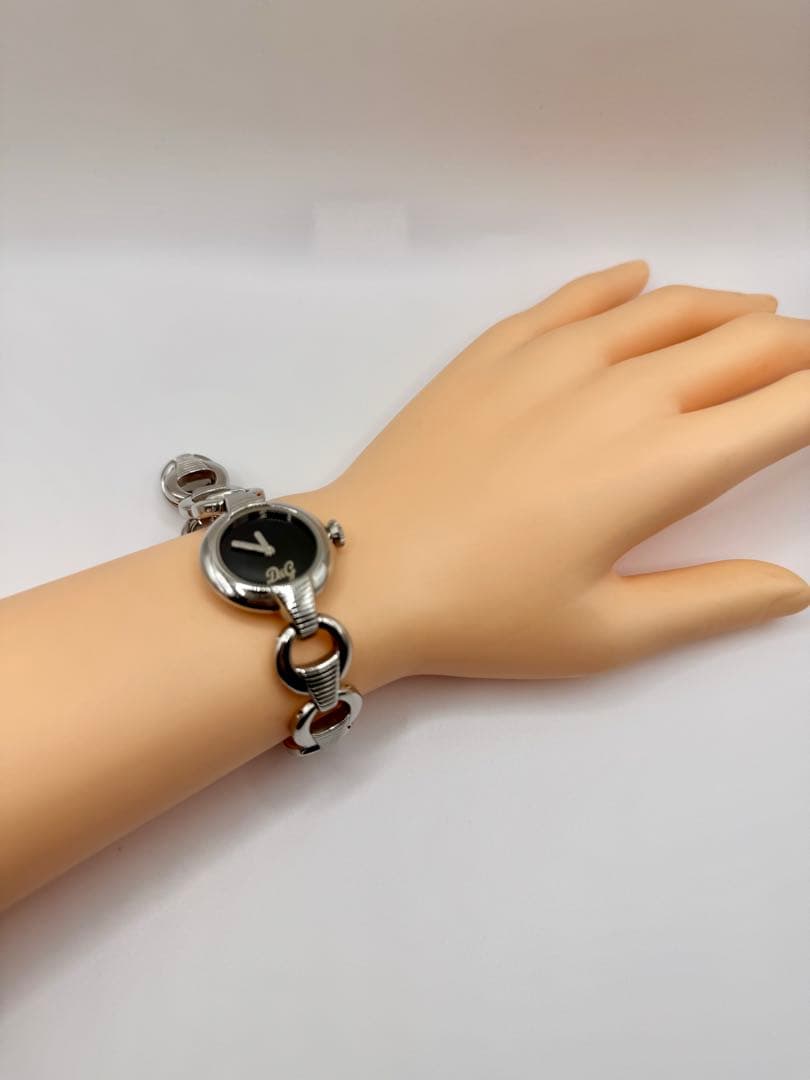 DOLCE&GABBANA ドルチェ&ガッパーナ ラウンド QZ ブラック文字盤