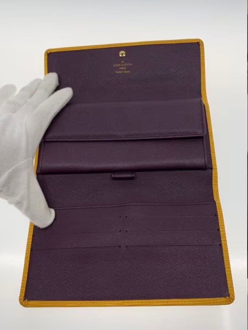 ルイ・ヴィトン M63389 エピ レザー イエロー 三つ折り長財