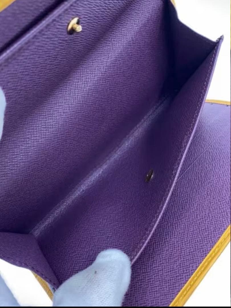 ルイ・ヴィトン M63389 エピ レザー イエロー 三つ折り長財