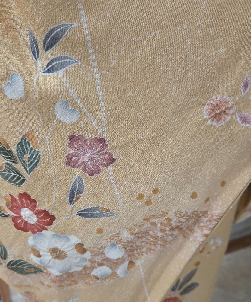 辻ケ花訪問着4点フルセット、 着物、袋帯、帯締め、帯揚げ