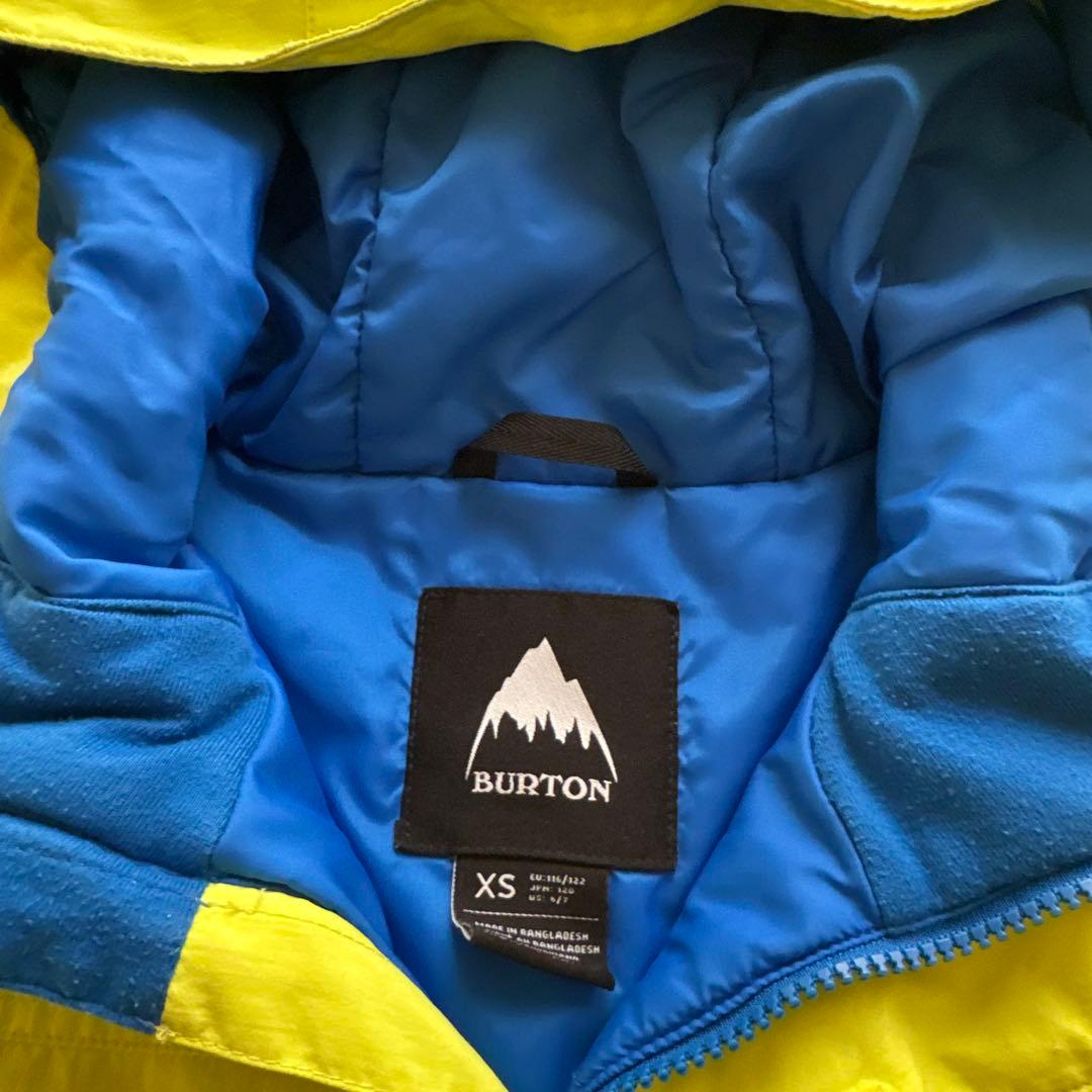 Burton イエロー フード付きスキーウェア XS 上下セット