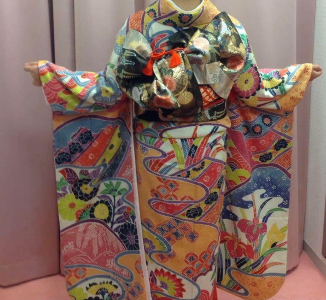 1点物✳︎華やか✴︎振袖総絞り一式セット✴︎ゴールド刺繍帯✴︎成人✴︎卒業式✳︎正絹