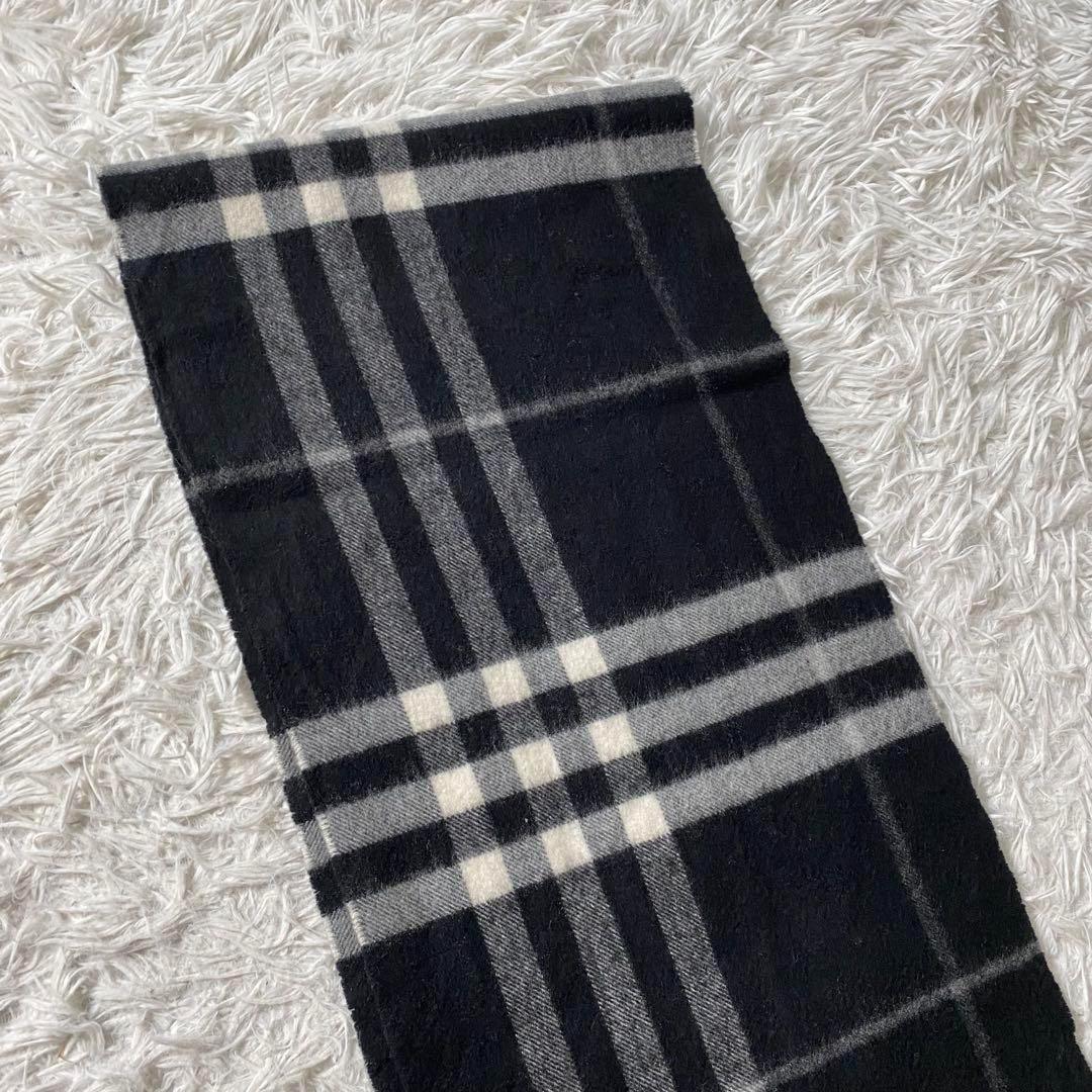 【美品】バーバリー　現行　マフラー　ノバチェック　カシミヤ100%　白タグ