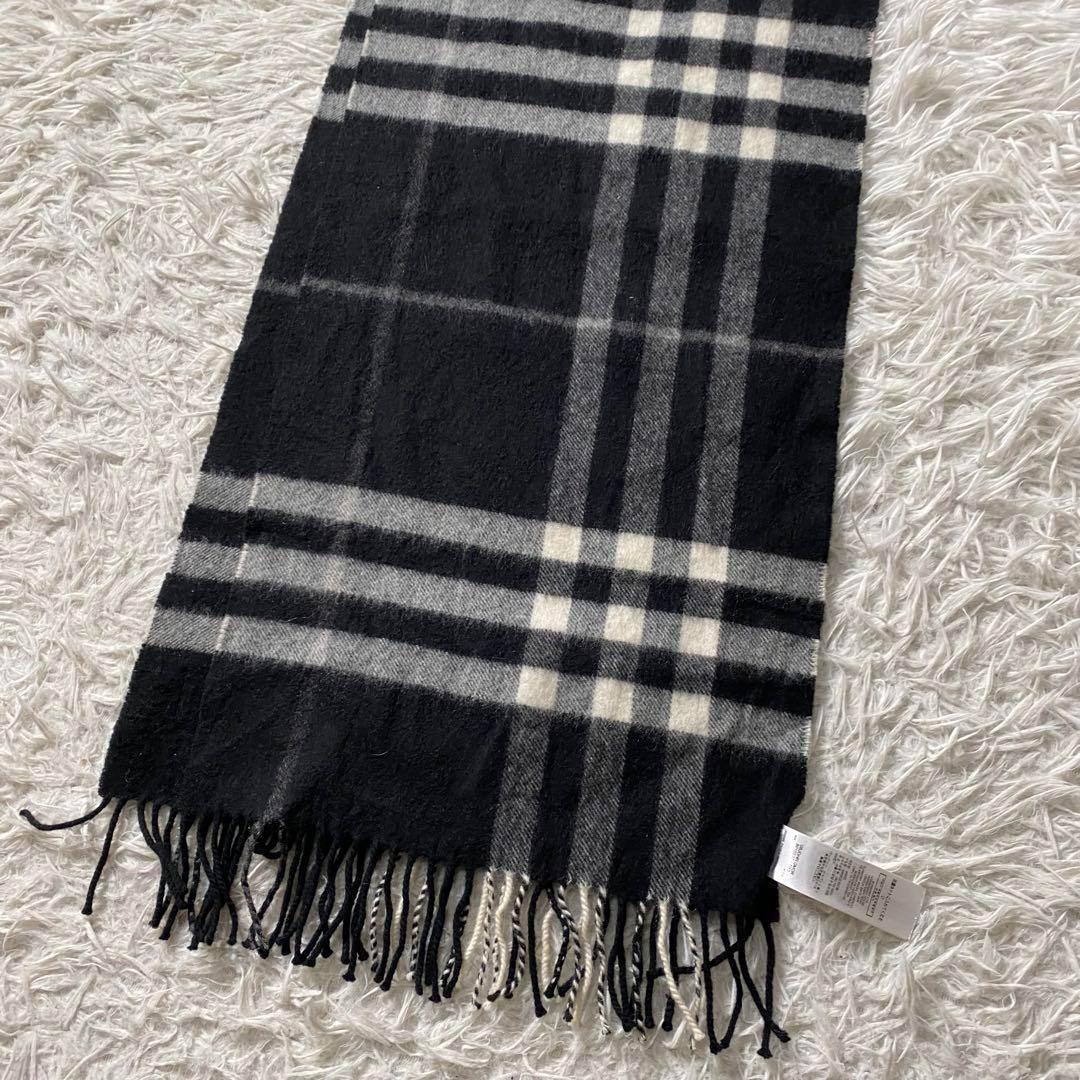 【美品】バーバリー　現行　マフラー　ノバチェック　カシミヤ100%　白タグ