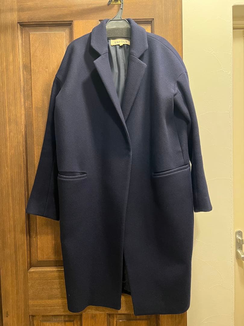 【美品】ENFOLDカシミヤ混コクーン　チェスターコート