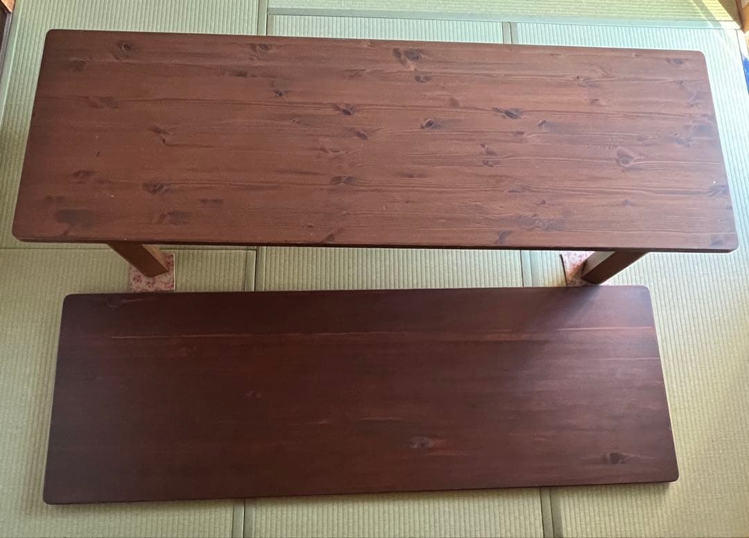 折りたたみ足　木製ローテーブル　こたつ用天板付