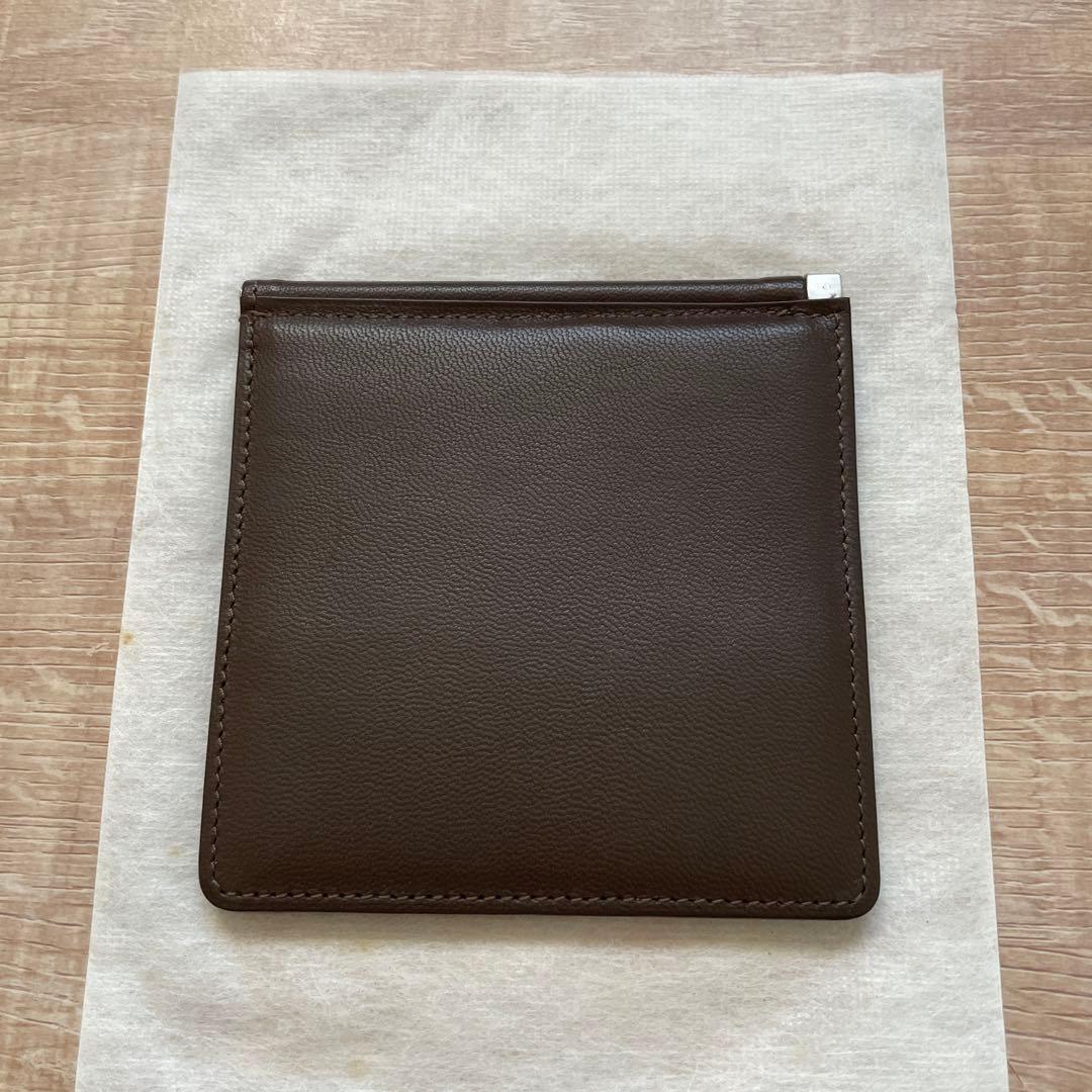 たかもる　バーバリー　マネークリップ　ノバチェック レザー　茶色