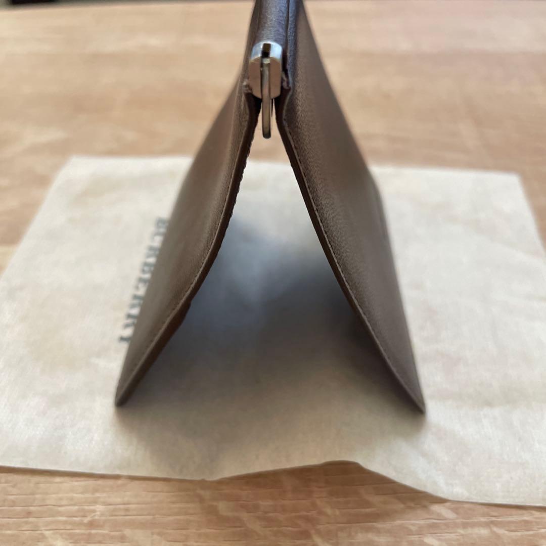 たかもる　バーバリー　マネークリップ　ノバチェック レザー　茶色