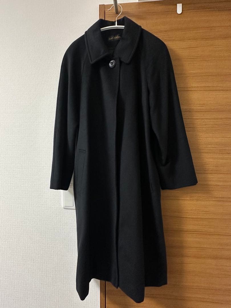 ミス　オンワード　カシミヤ100% ブラック　黒　ロングコート　比翼仕立て