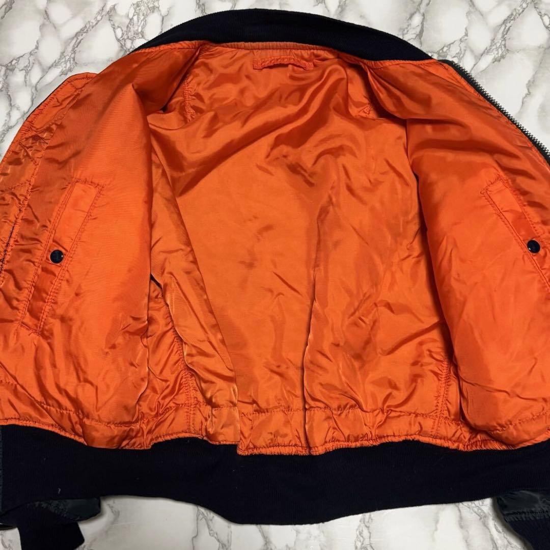 美品/旧タグ三本線【USA製】80s ALPHA ma1 　Mサイズ　ネイビー