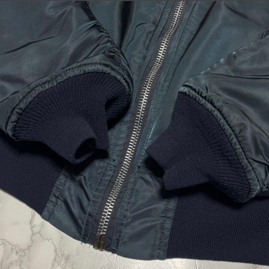 美品/旧タグ三本線【USA製】80s ALPHA ma1 　Mサイズ　ネイビー