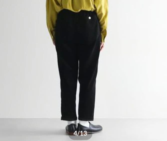 美品 HUIS遠州織物　みじんコール　イージーワークパンツ ブラック