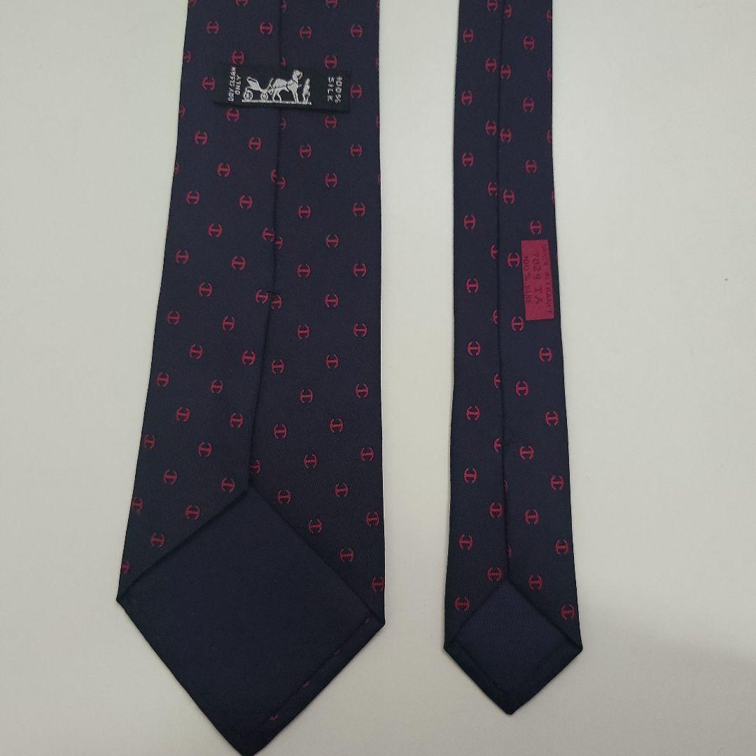t*y様 美品✨ HERMES エルメス ネクタイ 総柄 ネイビー