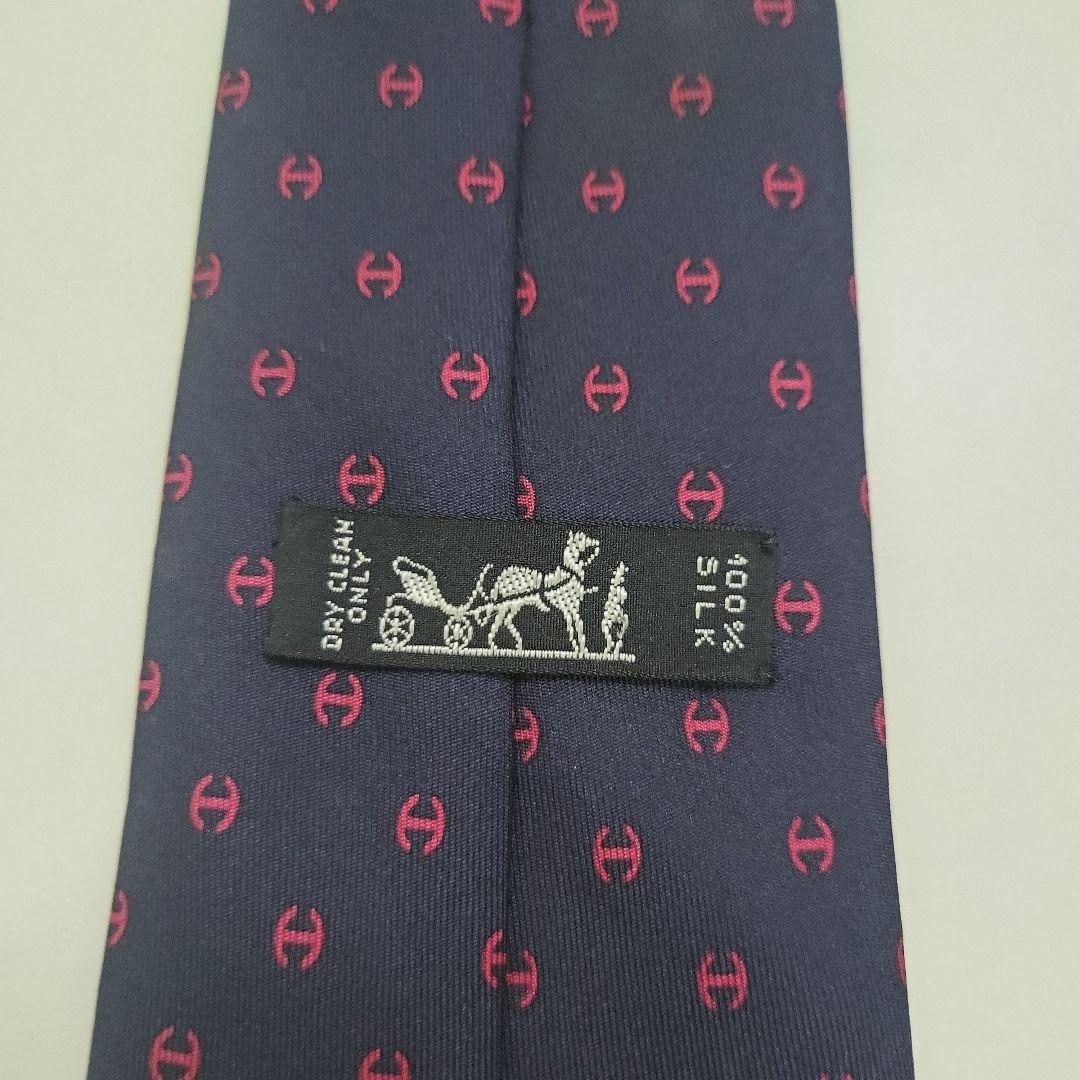 t*y様 美品✨ HERMES エルメス ネクタイ 総柄 ネイビー