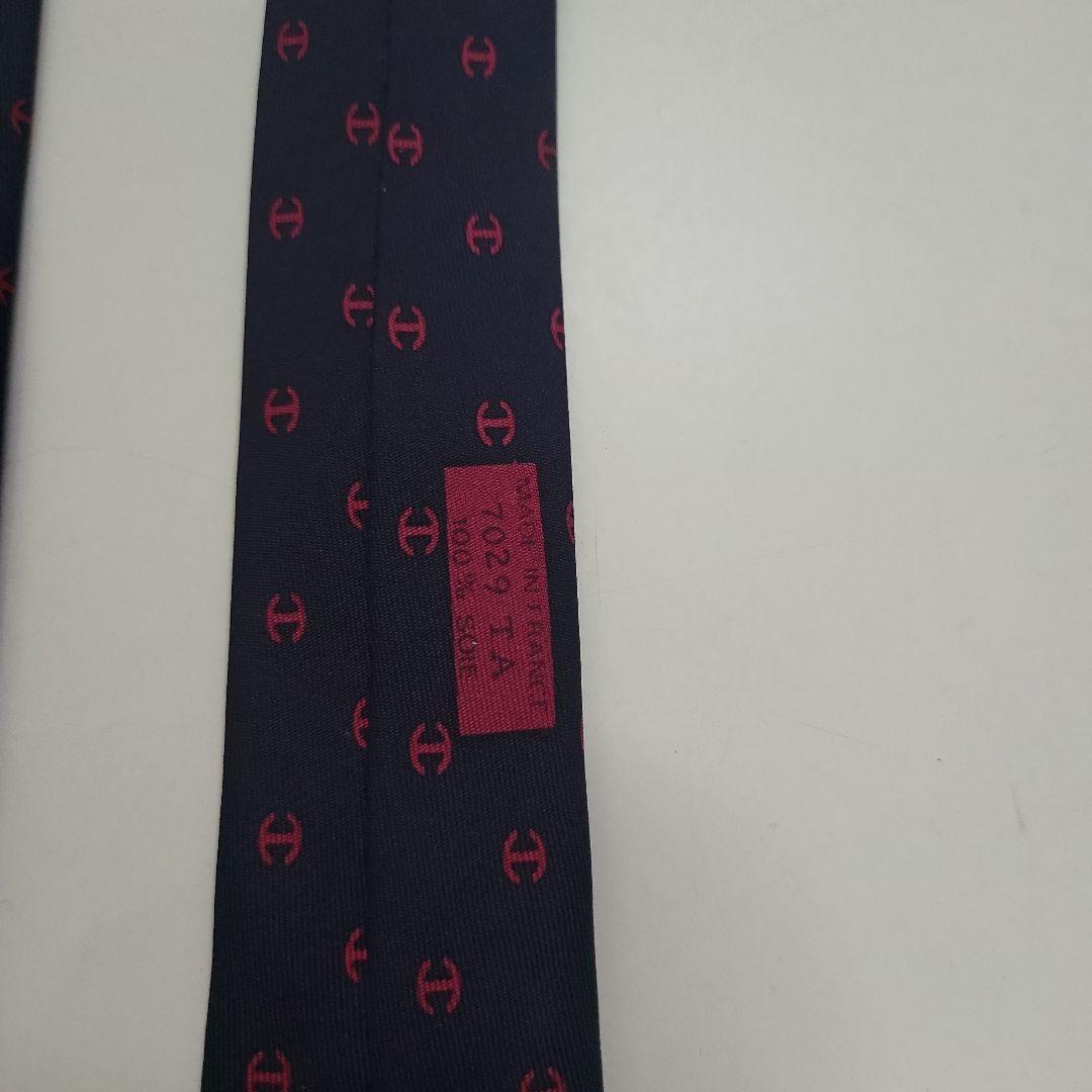 t*y様 美品✨ HERMES エルメス ネクタイ 総柄 ネイビー