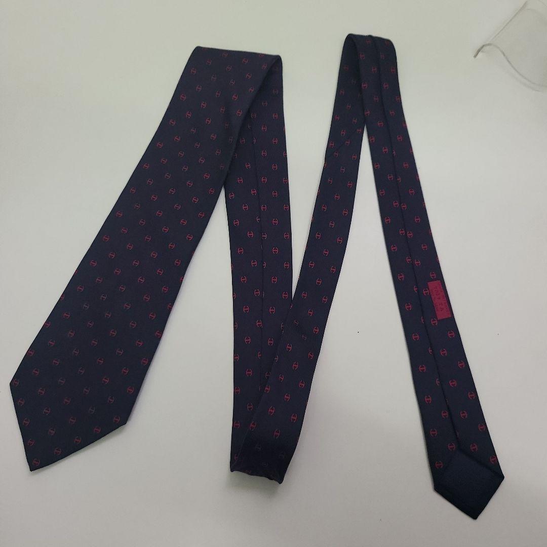 t*y様 美品✨ HERMES エルメス ネクタイ 総柄 ネイビー
