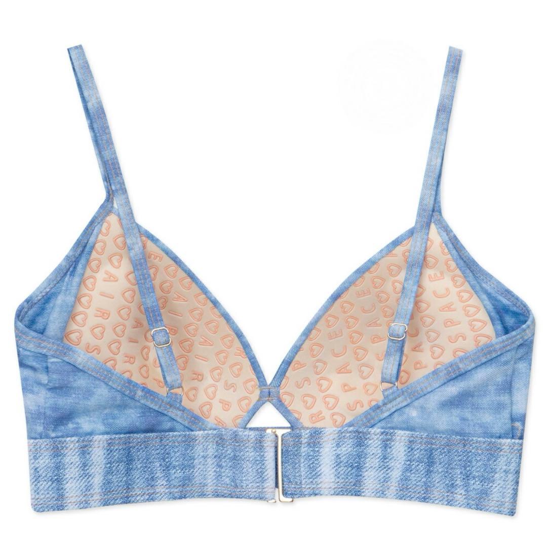 AIR SPACE ミドルブルー 盛れる　ビキニ　XS.Sサイズ　デニムプリント