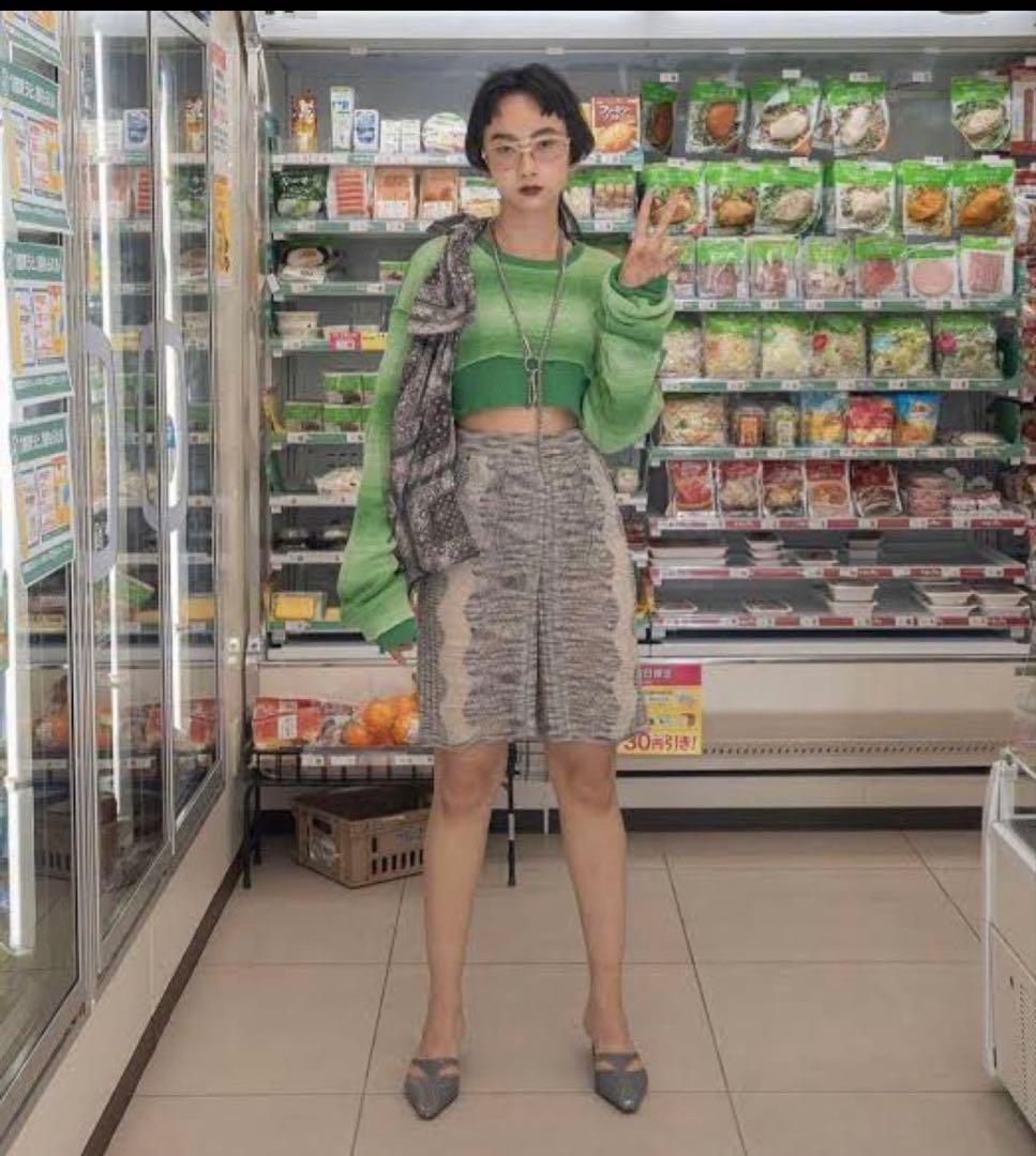 PERVERZE オープンワークニットショートパンツ