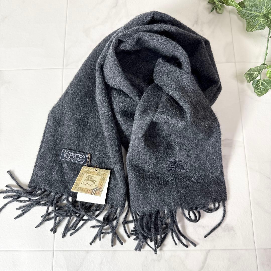 新品タグ付き　バーバリー（Burberrys）カシミヤ100％　マフラー　グレー