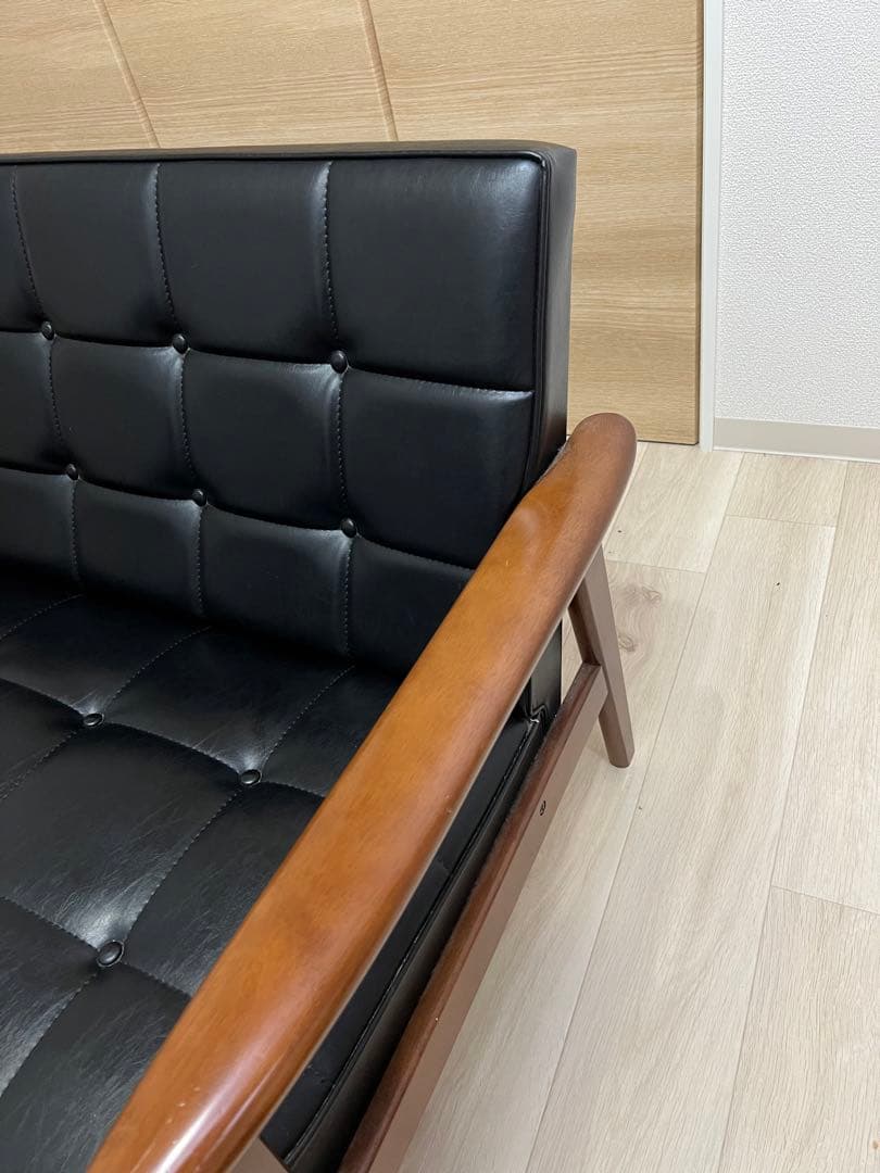 カリモク60 kチェア 2シーター　ブラック