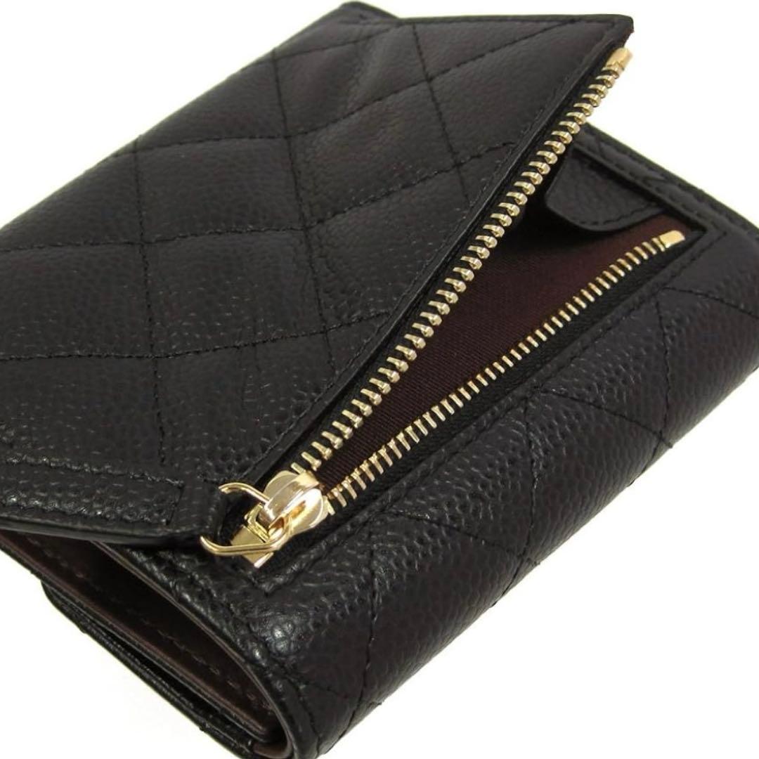 シャネル 財布 クラシックスモールフラップウォレット マトラッセ キャビアスキン