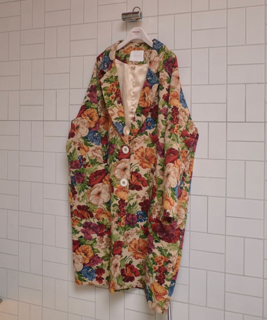manana suerte ゴブランチェスターコート　花柄　限定モデル