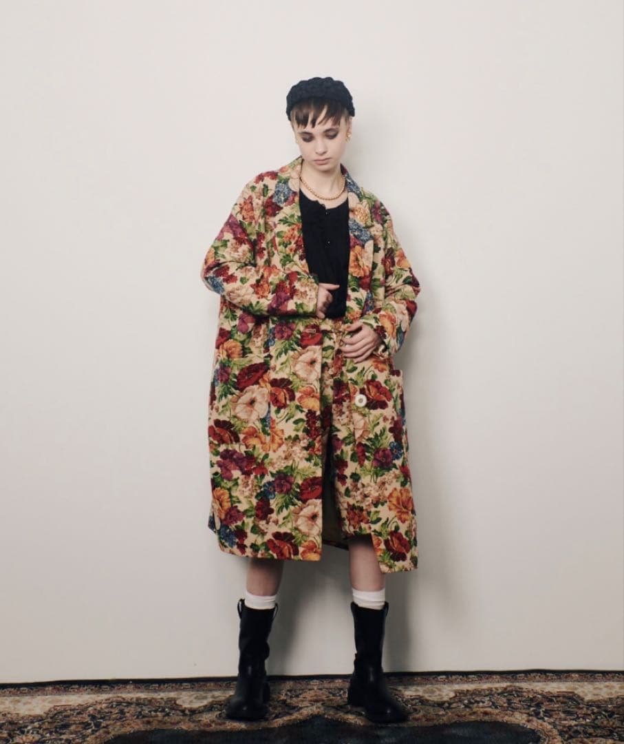 manana suerte ゴブランチェスターコート　花柄　限定モデル