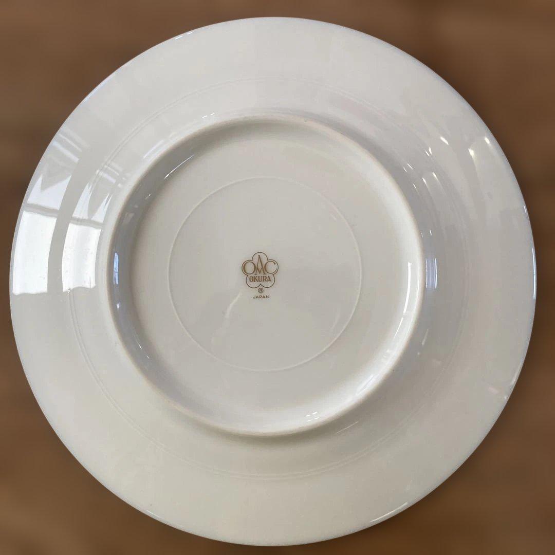 【ひろちゃん】大倉陶園　瑠璃片葉金蝕　17cmプレート4枚セット