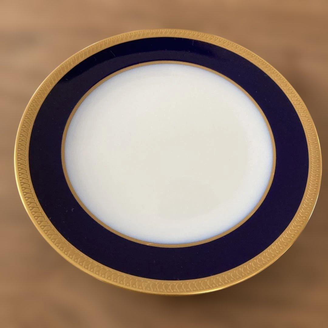 【ひろちゃん】大倉陶園　瑠璃片葉金蝕　17cmプレート4枚セット