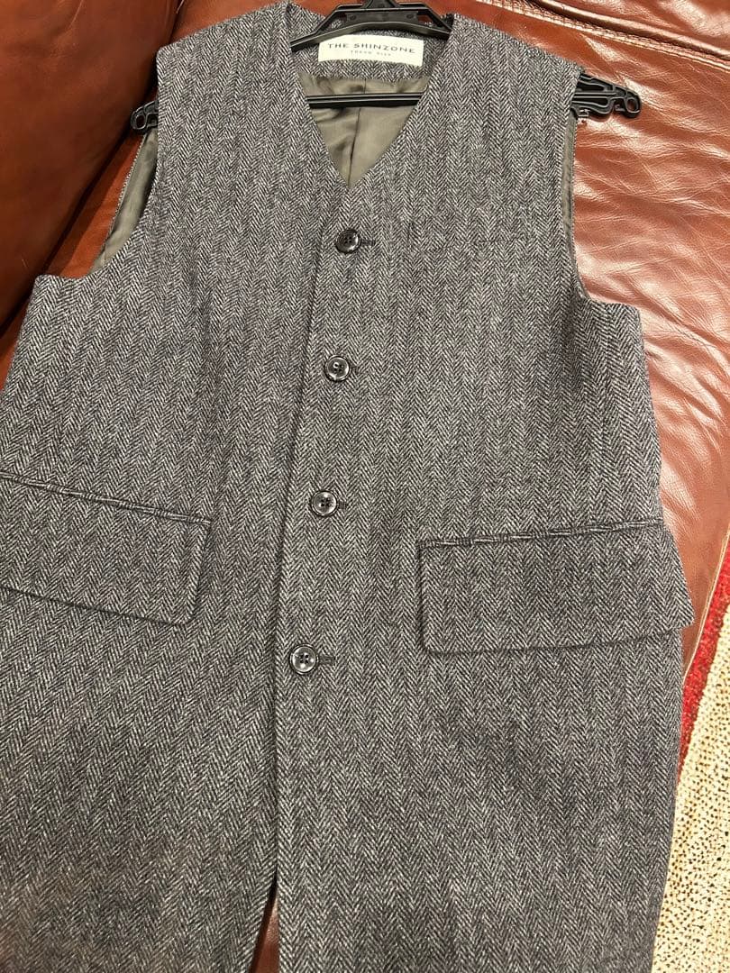 THE SHINZONE グレー ツイード ベスト