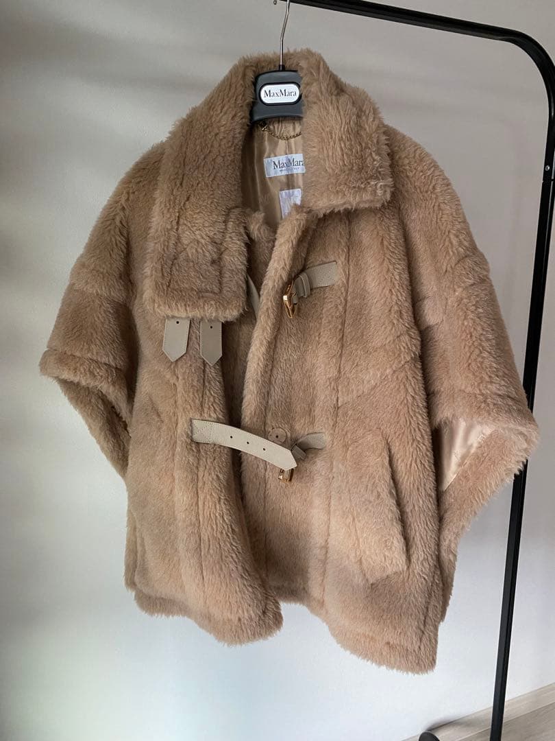 MAX MARA マックスマーラ テディポンチョ ベージュ カシミヤ混