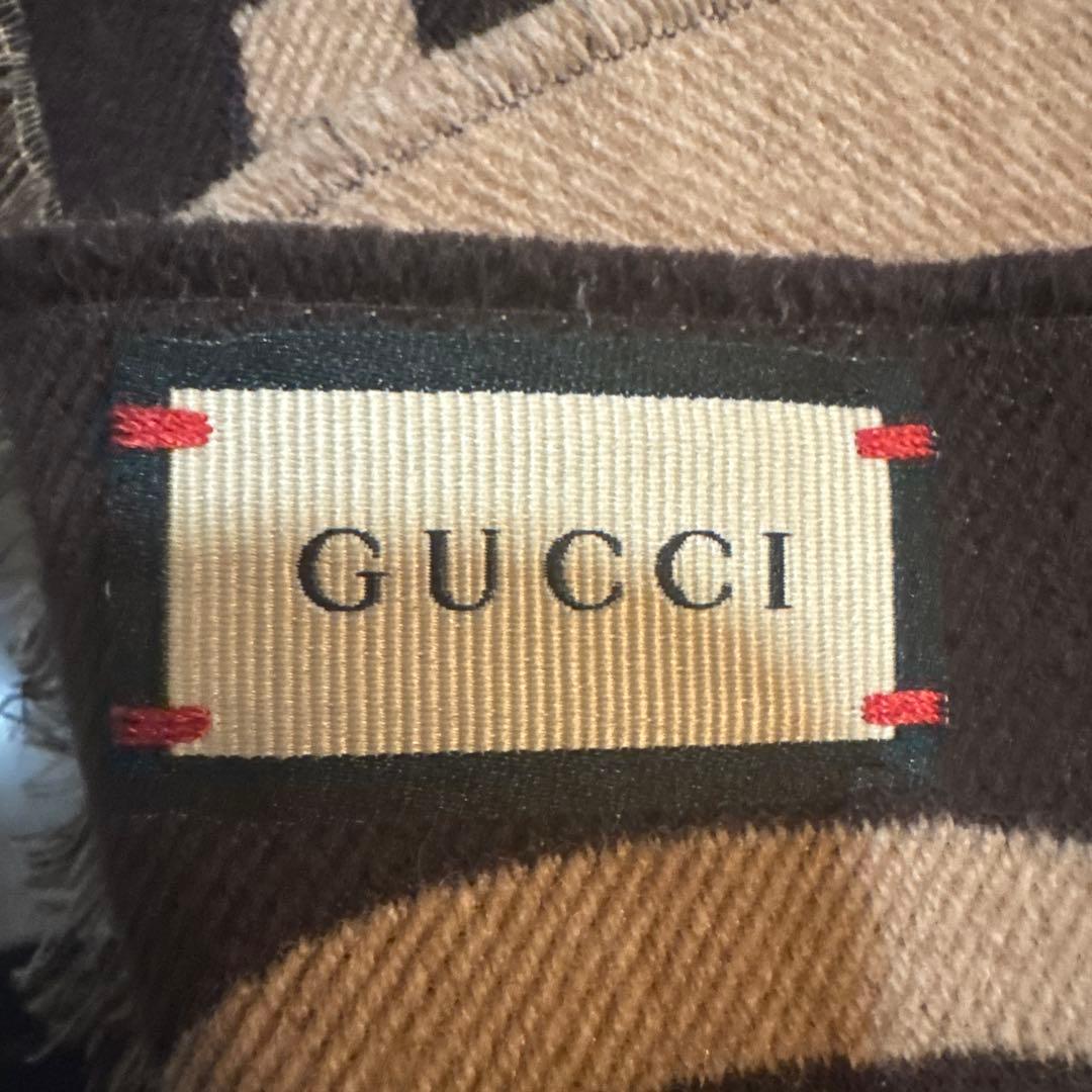 GUCCI マフラー ベージュ ブラウン 35x190 cm