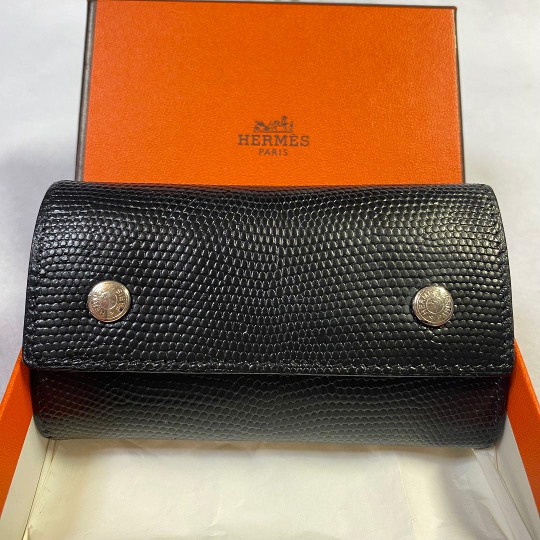 正規品☆エルメス リザード キーケース ブラック
