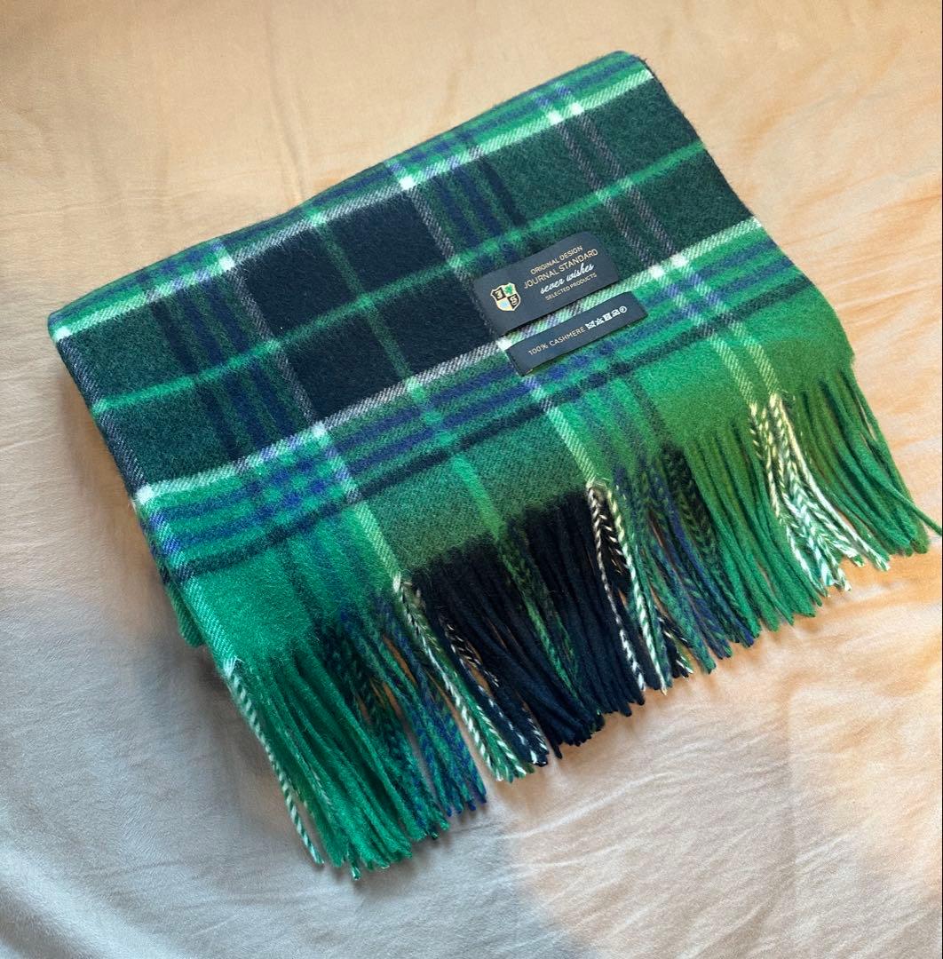 カシミヤ100%⚫️JOURNAL STANDARD カシミヤストール　グリーン