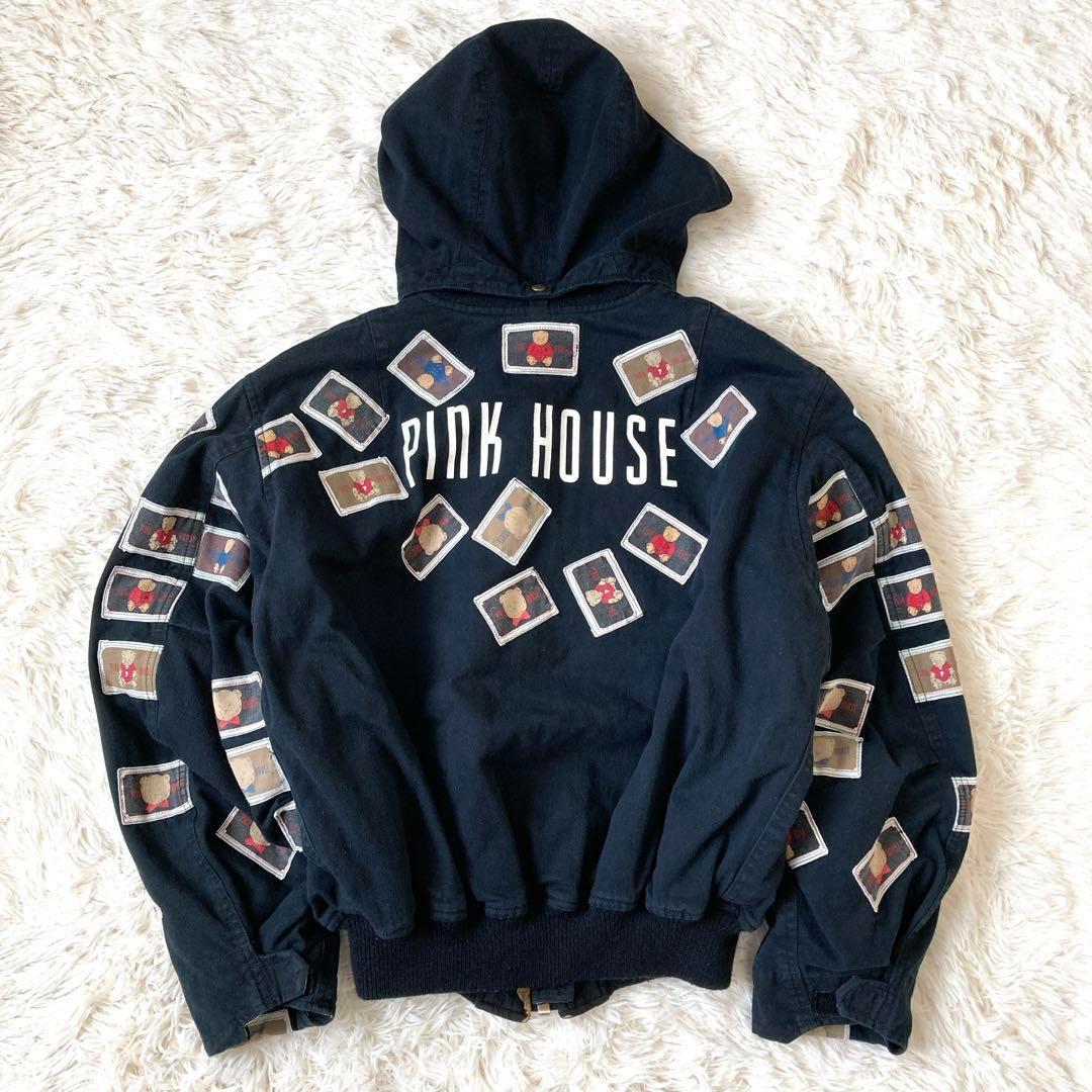 ピンクハウス　くま　フード付き　ブルゾン　黒　テディベア　F ファスナー